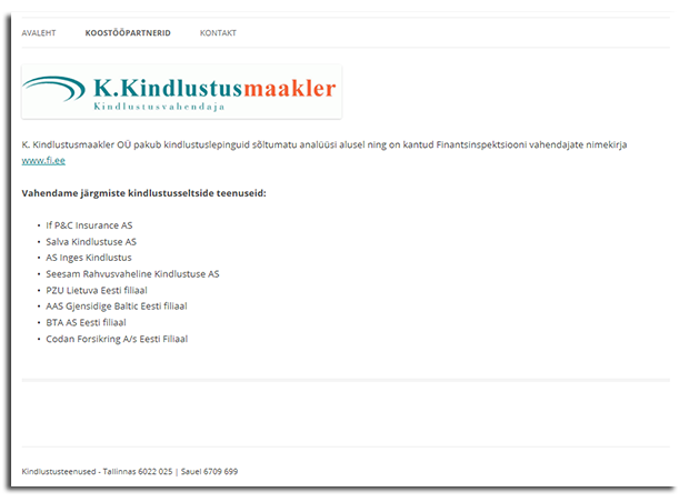 ekraanipilt veebilehest - veebivorm