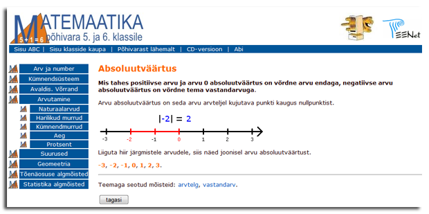 ekraanipilt veebilehest - mõistet selgitav leht, interaktiivsus lisatud JavaScripti abil