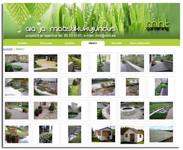 ekraanipilt - pildigalerii tehtud töödest