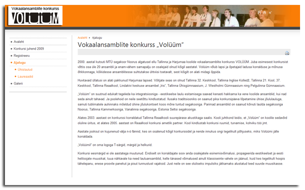 ekraanipilt veebilehest - ajaloost